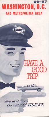 1966 Sunoco Road Map: Washington, D.C. and Metropolitan Area NOS