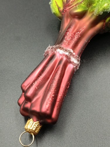 A312 Glas Bündel Rote Bete Blätter Gemüsekugel Christbaumschmuck - Bild 7 von 8