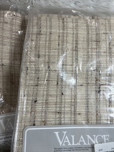 Vintage 80s Valance 4 Sears NOS Woven Curtain Balance Window Treatment 84x13 - Picture 4 of 9