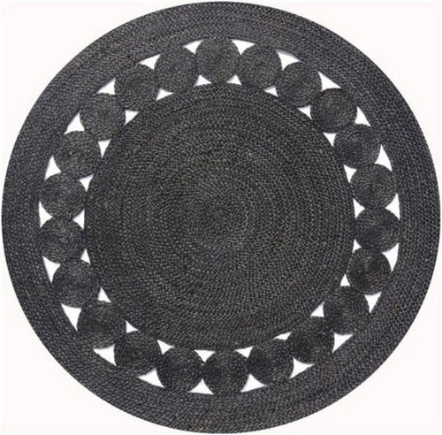Bohemian Natural Jute Rug Round Door Mat Handwoven Carpet Rugs Handmade Area Rug - Picture 1 of 3