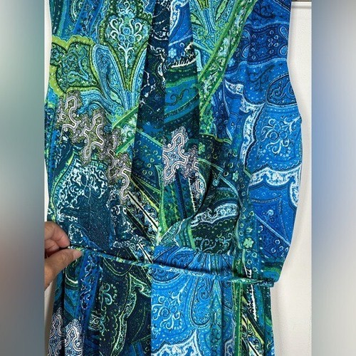 London Times Women’s NWT Size 4 Paisley Print Jumpsuit Sleeveless - Picture 6 of 12