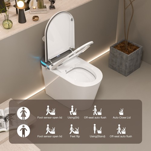 MEJE Luxury Smart Bidet Toilet, Auto Open and Close,Heated Seat,Remote Control - Picture 2 of 15
