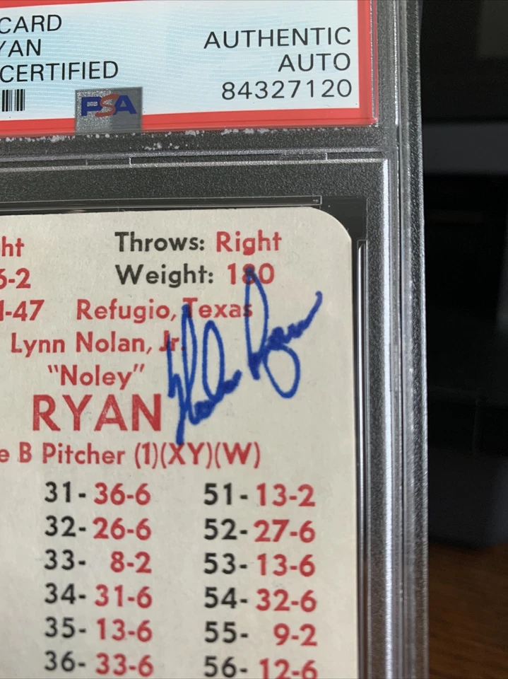 PSA DNA Authenticated 1976 APBA Nolan Ryan Card Hall of Fame Pitcher - Image 3 of 3