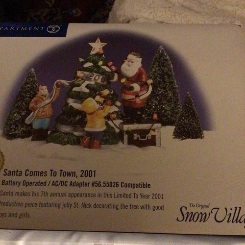 Department 56 The Original Snow Village Santa Comes To Town 2001 Figurine Lights