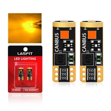 Lasfit T10 192 164 2825 LED Side Marker Light Bulbs Canbus Amber Yellow Color 2x