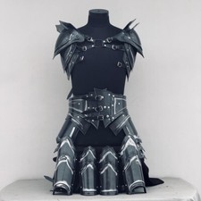 Medieval knight Steel Lady Cosplay Half Body Armor Suit  Fantasy Female Armor.