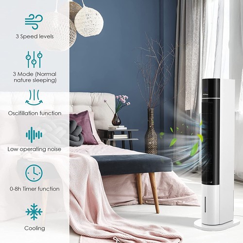 4in1 Turmventilator mit Fernbedienung,Wasserkühlung mobile Klimagerät Luftkühler - Bild 10 von 13