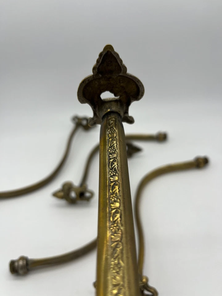 5 antiguos brazos de lámpara de gasolier de latón macizo tubería Art Nouveau Foto 4 de 4