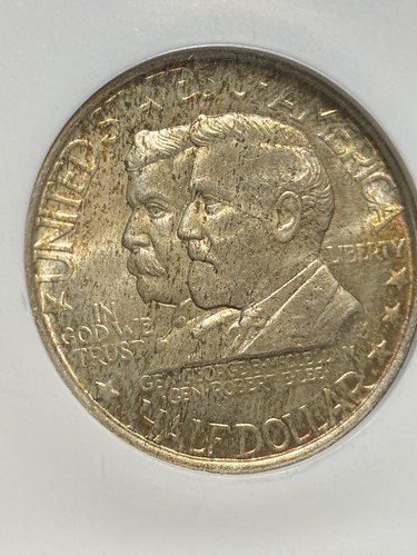 1937 50c Antietam Commem Half Dollar - PQ Rainbow Toning - NGC MS 66 - B3163 - Picture 3 of 8