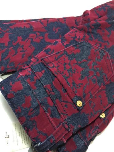7 For All Mankind Girls The Skinny Second Skin Velvet Flowers Legging Jeans $89 - Picture 5 of 12