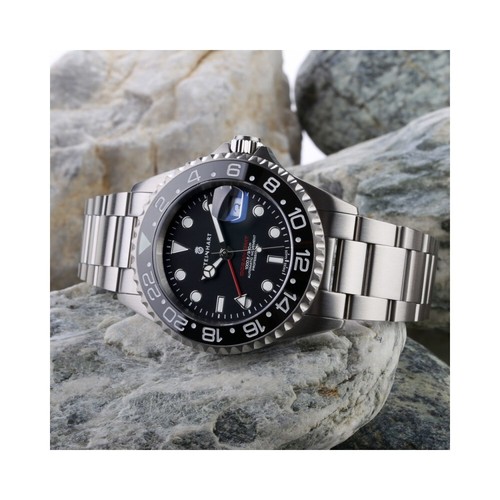 Steinhart GMT Ocean 1 Black 42mm Ceramic Men's Diver Watch WR300 103-0833 - Picture 4 of 12