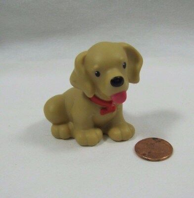 Fisher Price Little People TAN PUPPY DOG DOGGIE for HOUSE PET Red Collar Fisher Price Little People TAN PUPPY DOG DOGGIE for HOUSE PET Red Collar