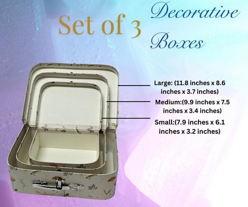 3-teiliges Koffer Karton Präsentationsbox Set Aufbewahrung Geschenke Schmuck weiß - Bild 3 von 3
