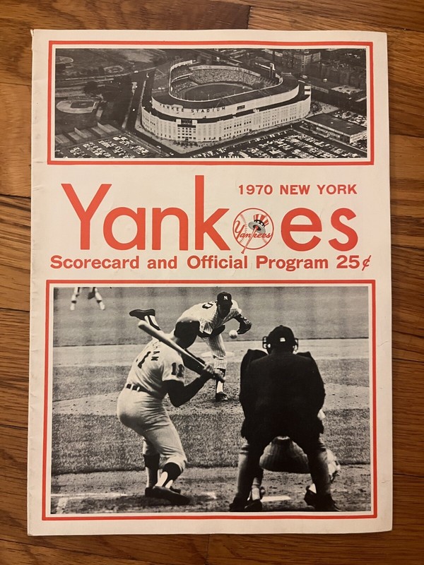 1970 New York Yankees vs California Angels Score Card & Official Program SCORED