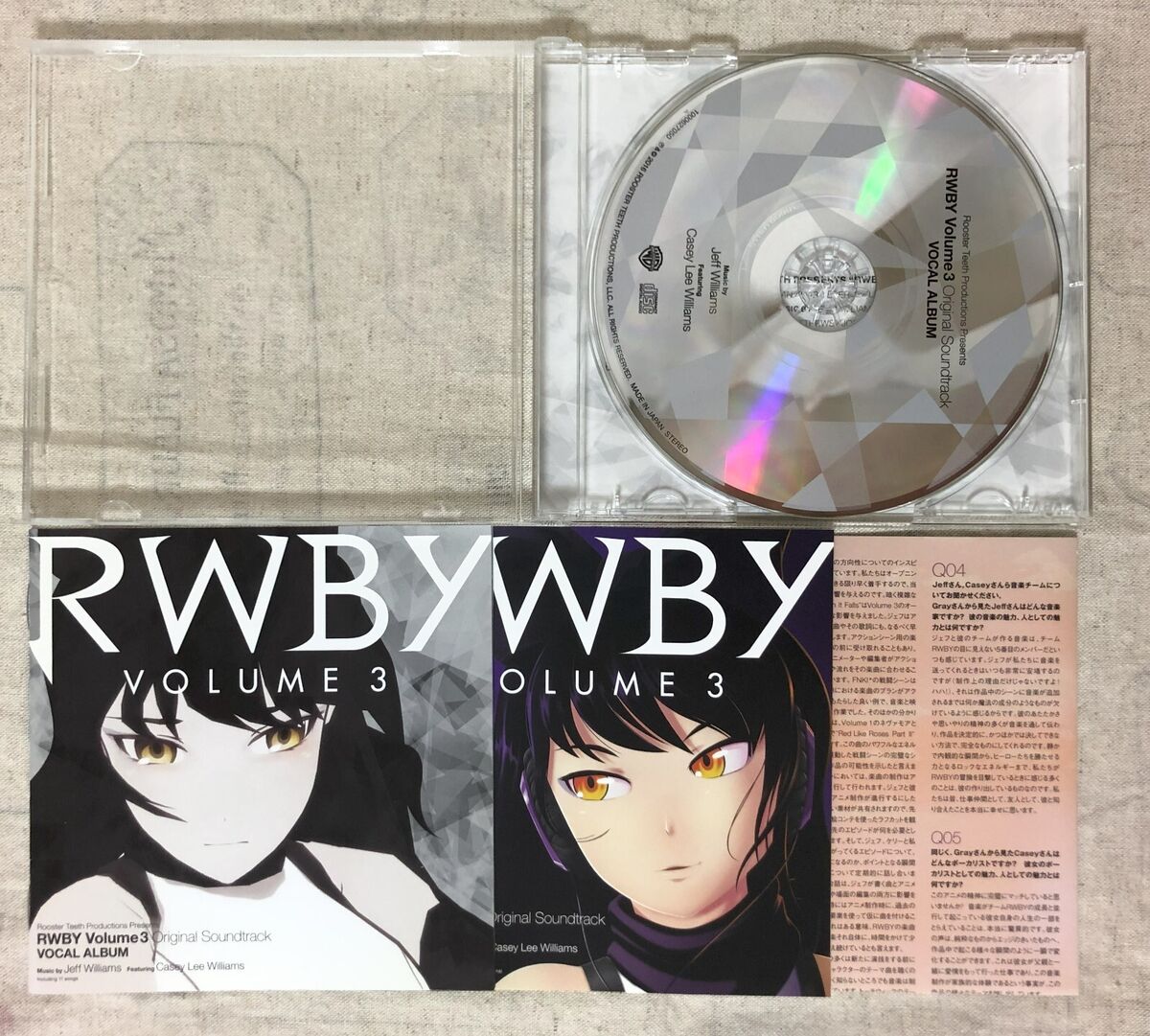 RWBY Volume1-4 Original Soundtrack VOCAL ALBUM Set Warner RWBY Volume1-4 Original Soundtrack VOCAL ALBUM Set Warner