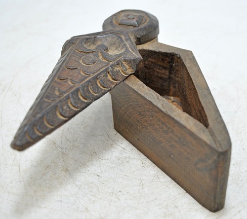 Antique Wooden Kitchenware Spice Box Original Old Hand Crafted Carved - Picture 6 of 6