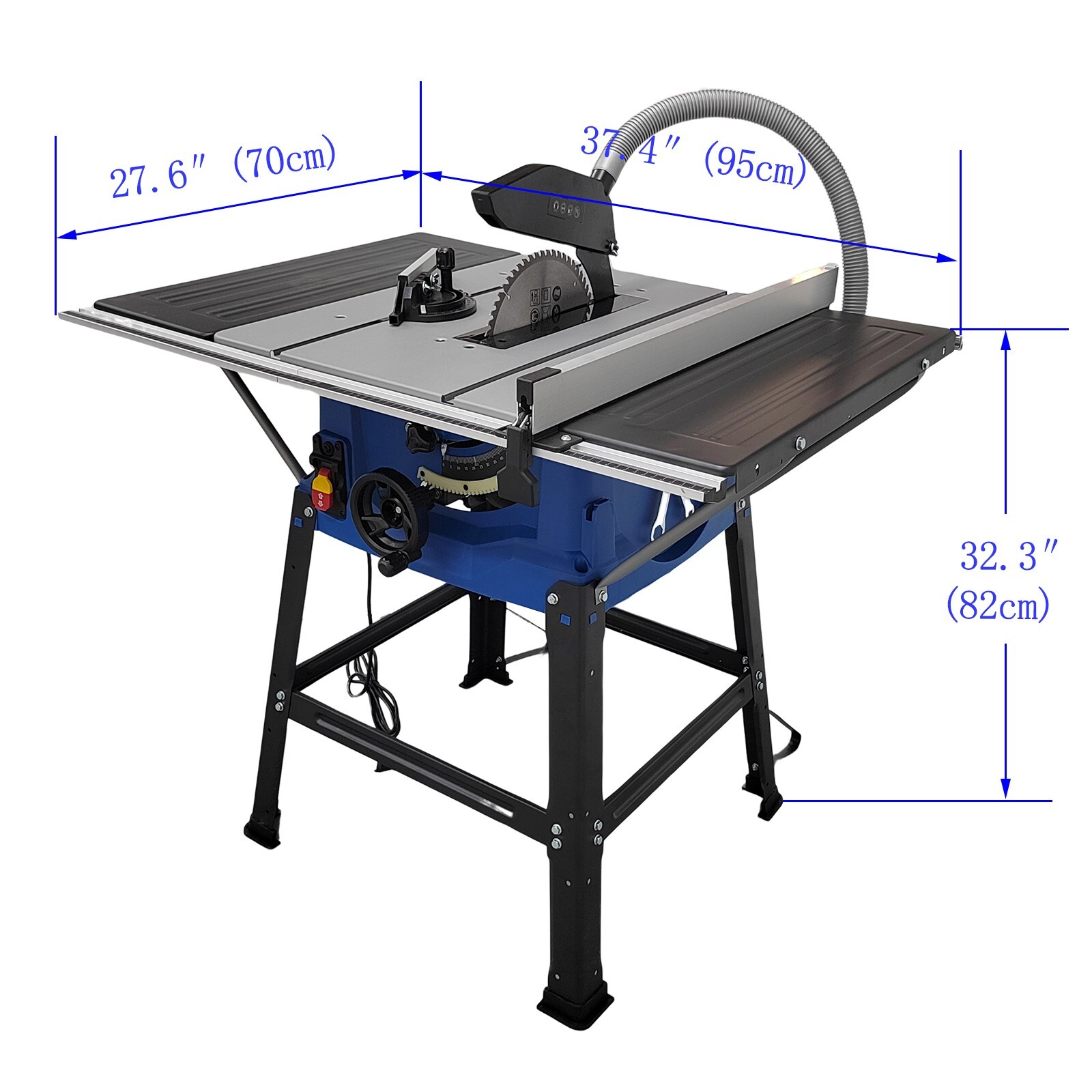 Vertical High Speed Table Saw 220V with Wood Saw Blades & 2 Drum Supports 1800W