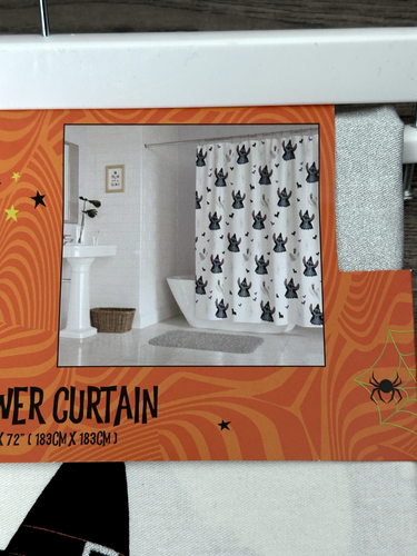 Disney Lilo and Stitch Halloween Cotton Shower Curtain 72x72 - Picture 4 of 5
