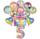 PRINCESS Balloons 5th Birthday Party Decorations Age 5 Girls Rainbow Ariel Belle