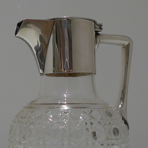20th Century Antique GeorgeV Sterling Silver Crystal Claret Jug Birmingham 1912 - Picture 10 of 11