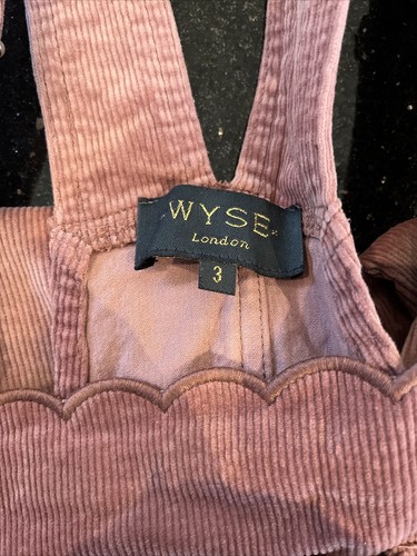 Wyse Scarlett Scallop Dungarees Pink Corduroy Cord Size 3 UK 12 - Picture 6 of 7