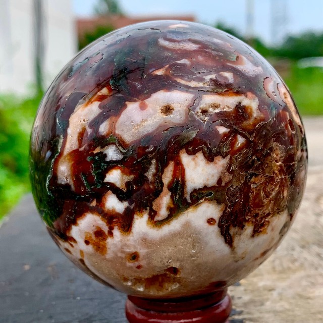 1.12LB Natural Red Water Grass Agate Ball Quartz Crystal Ball Healing 1.12LB Natural Red Water Grass Agate Ball Quartz Crystal Ball Healing