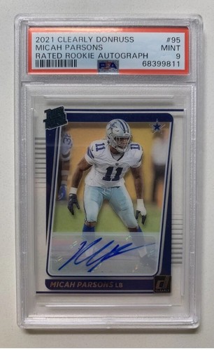 MICAH PARSONS 2021 Clearly Donruss Rated Rookie RC AUTO SP PSA 9 Cowboys - Picture 1 of 1