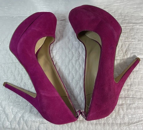 Aldo Pink Fuchsia Suede Women's Platform High Heel Stilettos Pumps Shoes Size 8 - Picture 7 of 12
