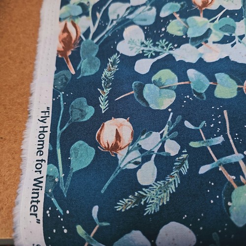 Fly Home For Winter Cotton Fabric Bird On Tree Flowers Hoffman By The Yard - Picture 3 of 3