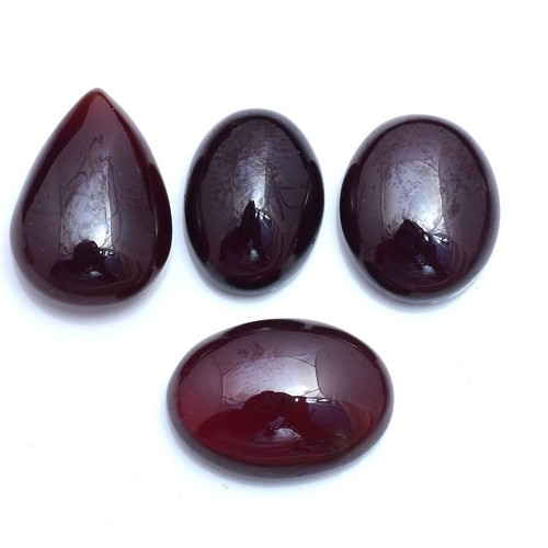 4 Stück Natürlich Hessonit Granat 17mm-21mm Cabochon Unbehandelt Weit Edelsteine - Bild 2 von 5
