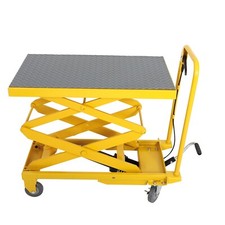Double Scissor Hydraulic Lift Table Cart 500 lbs Manual  Lift Table 50"