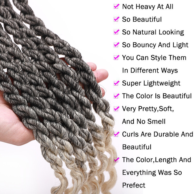 Natural As Real Faux Locs Goddess Braid Hair Extensions Afro Crochet Bulks Curly - Picture 10 of 32