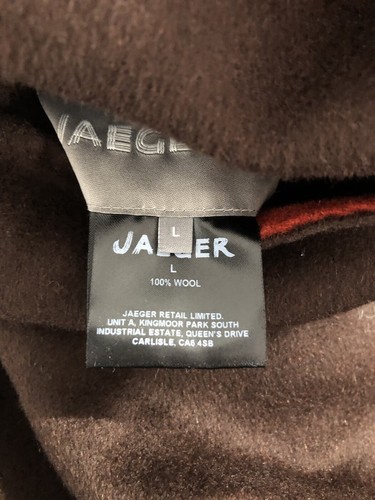 Cappotto reversibile Jaeger con cintura 100% lana grande arancione bruciato marrone £325 - Foto 15 di 16
