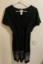 Mossimo Supply Co Black Nordic Print Sweater Dress Snowflakes Winter Women Small
