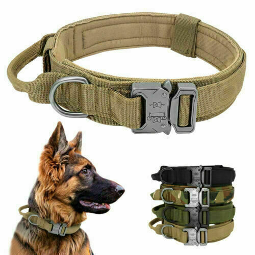 Collare per cani tattico con manico K9 Collare militare in nylon imbottito per c - Foto 1 di 17