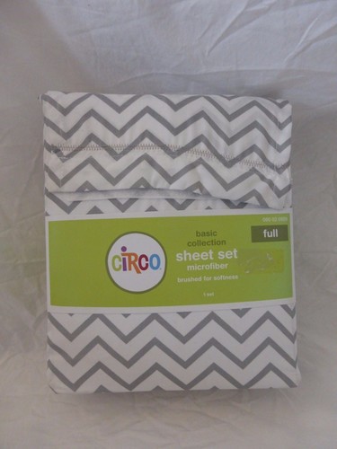 4 pc Circo Chervon Grey & White Full Sheet Set NIP - Picture 2 of 9