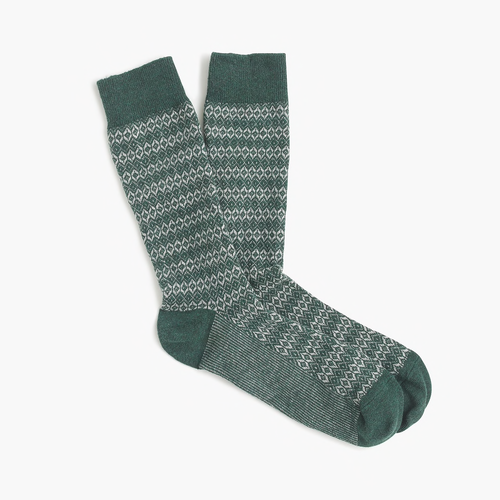 Neu mit Etikett J. Crew Herren Diamond Weave Socken H1862 HTHR FOREST grün 