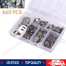 Flat Washer 304 Stainless Steel Washers Assortment Set Value Kit,660 Pieces Set
