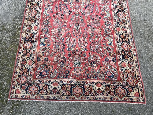 1930s 5x10’ Antique Saruk Sarouk handmade Oriental Area Rug burgandy RARE SIZE - Picture 3 of 7
