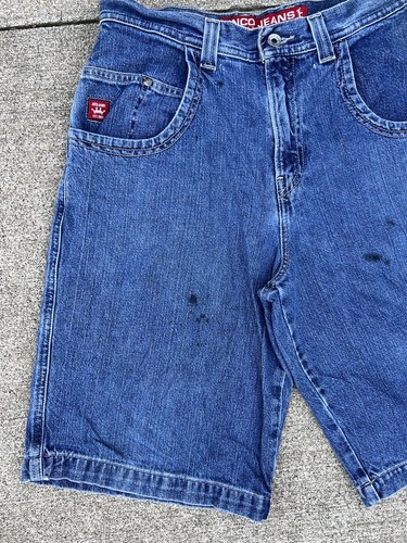 Vintage JNCO Jean Shorts Bulldog Tag 30 Grail Jorts 90s Skate Shorts Distressed - Picture 6 of 18
