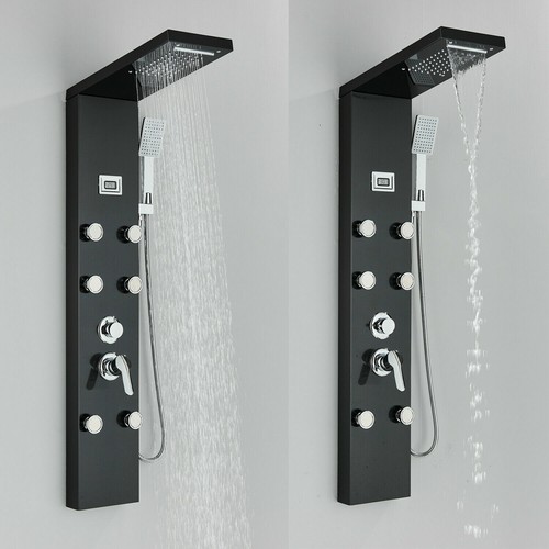 Shower Panel Tower System Rain&Waterfall Massage Jet W/Handheld Matte Black - Picture 113 of 244
