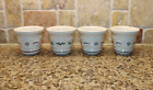 Longaberger Wt Red Blue Holly Pottery Four Toothpick Votives Candle Holders Usa