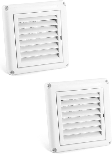 4" Square Air Vent Cover –2 Pack ABS Louver Grille w/ Fly Screen for Home&Office - Picture 11 of 15