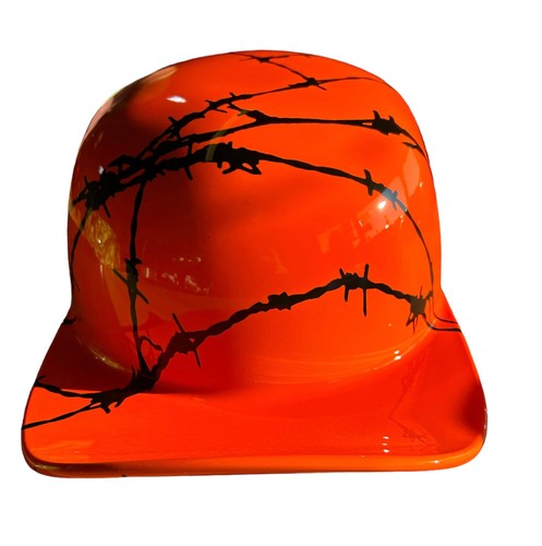 Custom Hydro Dipped HiVis Orange BarbedWire Doughboy Mikes ProLid novelty helmet - Picture 2 of 7