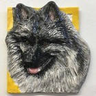Keeshond Dog 3d Pet Tile Handmade Portrait Ceramic sculpture SondraAlexander Art