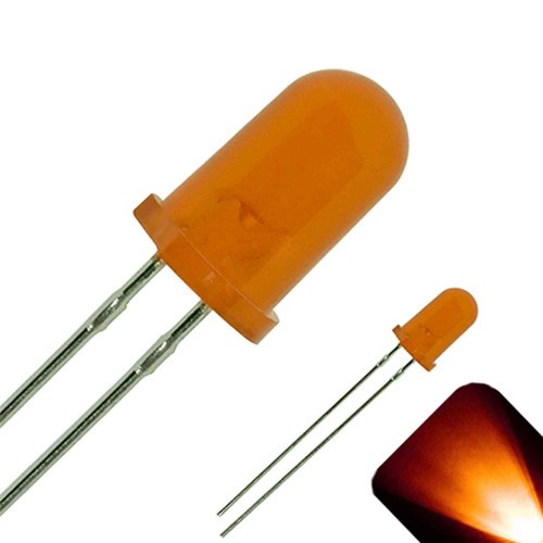 100 x LED 5mm Amber Orange Diffused Ultra Bright Round Top LEDs Light RC Car PC - Picture 1 of 3