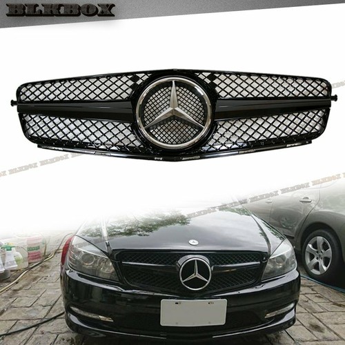 Fit BZ 12-15 C204 C-Coupe Front Bumper Replace Grille Set- Shiny Black SL Look - Bild 3 von 3