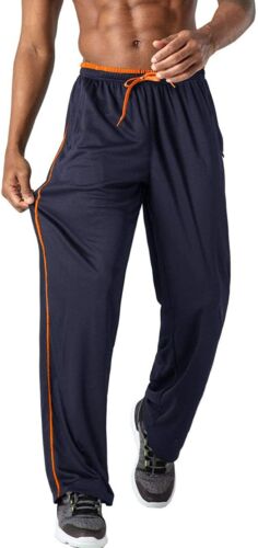 Men's Casual Jogger Sweatpants Elastic Waist Open Bottom Gym Workout Mesh Pants - Picture 58 of 104