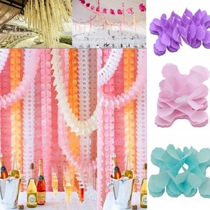 Tissue Paper Clover Hanging Garland Wedding Birthday Party Indoor Decor 3M DIY