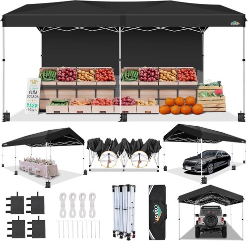 COBIZI 10x20 Carport One Push Pop Up Canopy Tent Waterproof Commercial Sun Shade - Picture 4 of 33